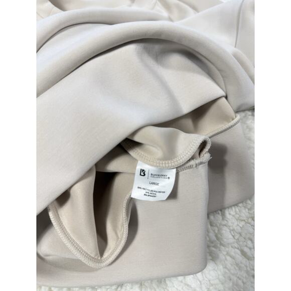 Buffbunny Recycled Crew Pullover Sweatshirt Size Large Cream Gym Pump Cover - Picture 6 of 6